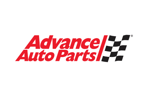 Advance Auto Parts Logo - Red sans-serif type with checkered flag to right