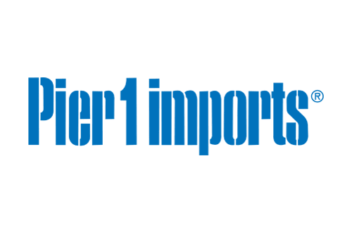 Pier 1 Imports Logo - Blue sans-serif stencil type