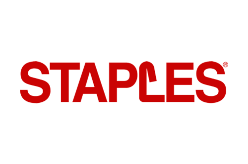 Staples Logo - Red sans-serif type with letter L that looks like a staple