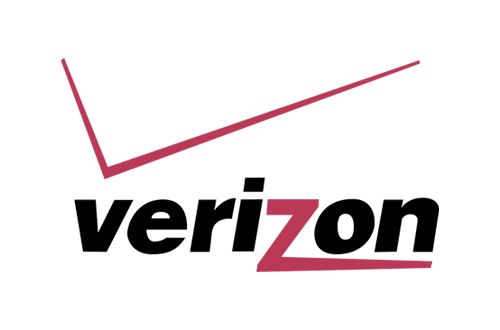Verizon Logo - Black sans-serif type with red Z and check mark above type