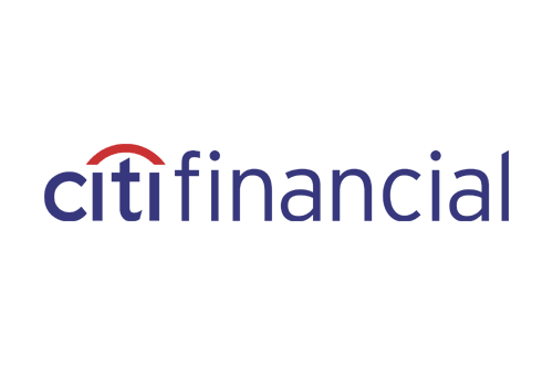 citifinancial Logo - Blue lowercase sans-serif type with red arch over letter t
