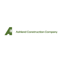 Ashland Construction Company Logo - Dark green sans-serif type with large letter A and small letter c inside