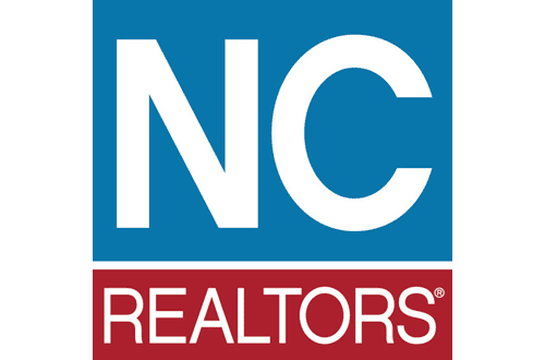 NC Realtors Logo - White NC inside blue upper rectangle and white Realtors inside dark red lower rectangle