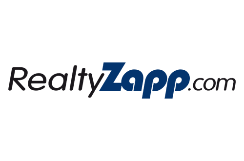 Realty Zapp Logo - Black and blue sans-serif fonts